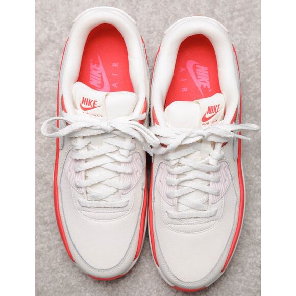 Nike Air Max 90 LV8 Sail Siren Red Pink Platform Sneakers Womens 9.5 HF5073-133 - Picture 11 of 16